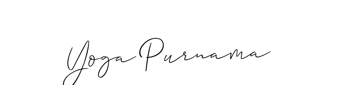 Design your own signature with our free online signature maker. With this signature software, you can create a handwritten (Allison_Script) signature for name Yoga Purnama. Yoga Purnama signature style 2 images and pictures png