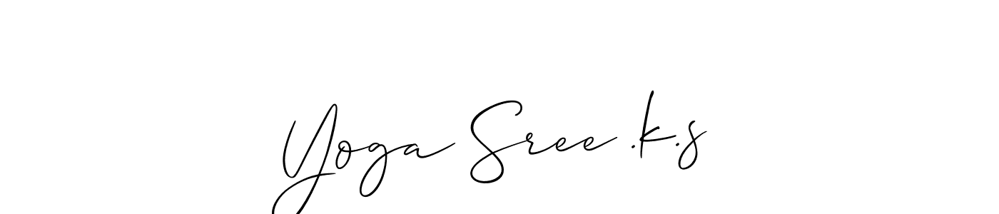 Also we have Yoga Sree .k.s name is the best signature style. Create professional handwritten signature collection using Allison_Script autograph style. Yoga Sree .k.s signature style 2 images and pictures png