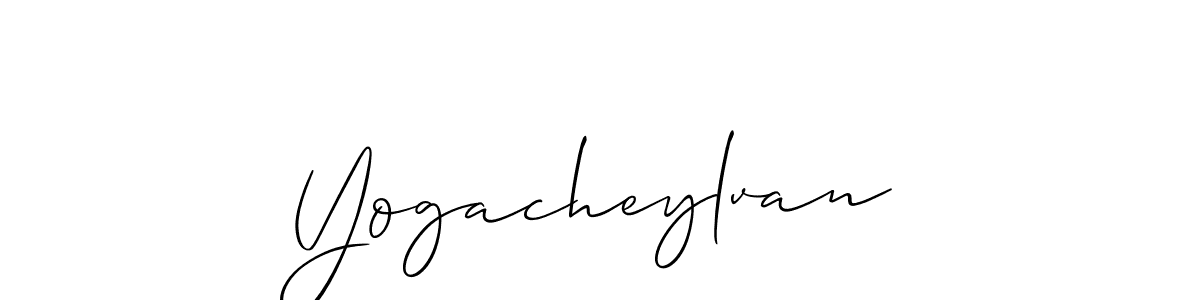 Create a beautiful signature design for name Yogacheylvan. With this signature (Allison_Script) fonts, you can make a handwritten signature for free. Yogacheylvan signature style 2 images and pictures png