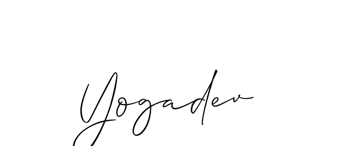 How to make Yogadev name signature. Use Allison_Script style for creating short signs online. This is the latest handwritten sign. Yogadev signature style 2 images and pictures png