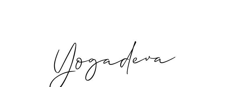 Create a beautiful signature design for name Yogadeva. With this signature (Allison_Script) fonts, you can make a handwritten signature for free. Yogadeva signature style 2 images and pictures png