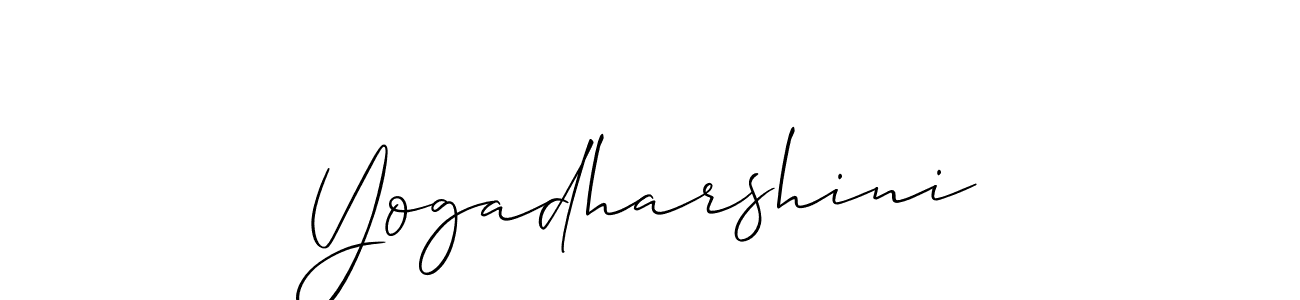 Use a signature maker to create a handwritten signature online. With this signature software, you can design (Allison_Script) your own signature for name Yogadharshini. Yogadharshini signature style 2 images and pictures png