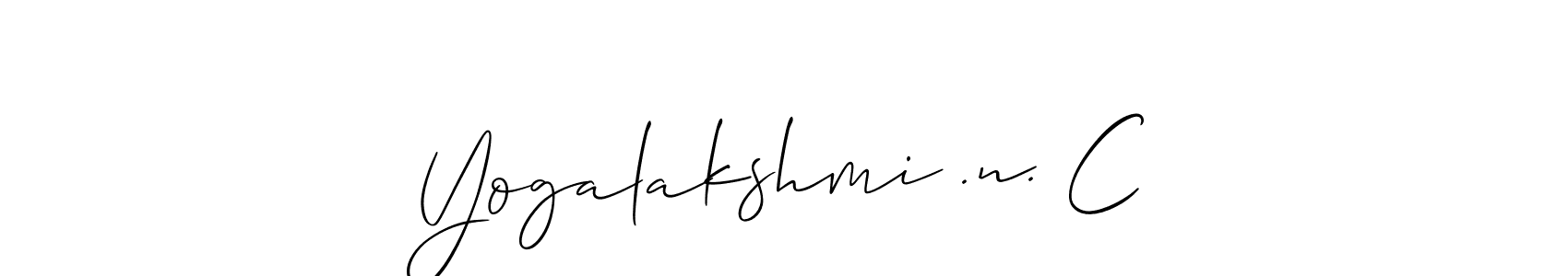 How to Draw Yogalakshmi .n. C signature style? Allison_Script is a latest design signature styles for name Yogalakshmi .n. C. Yogalakshmi .n. C signature style 2 images and pictures png