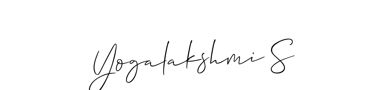 Make a beautiful signature design for name Yogalakshmi S. With this signature (Allison_Script) style, you can create a handwritten signature for free. Yogalakshmi S signature style 2 images and pictures png