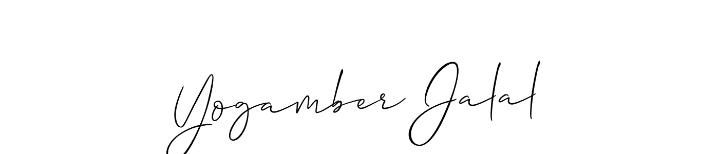 Also we have Yogamber Jalal name is the best signature style. Create professional handwritten signature collection using Allison_Script autograph style. Yogamber Jalal signature style 2 images and pictures png