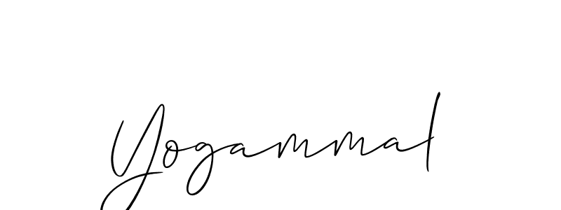 The best way (Allison_Script) to make a short signature is to pick only two or three words in your name. The name Yogammal include a total of six letters. For converting this name. Yogammal signature style 2 images and pictures png