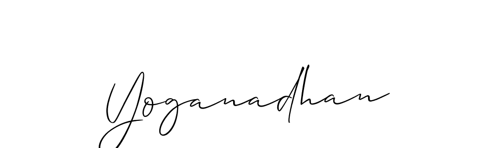 Design your own signature with our free online signature maker. With this signature software, you can create a handwritten (Allison_Script) signature for name Yoganadhan. Yoganadhan signature style 2 images and pictures png
