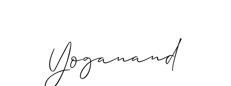 How to make Yoganand name signature. Use Allison_Script style for creating short signs online. This is the latest handwritten sign. Yoganand signature style 2 images and pictures png