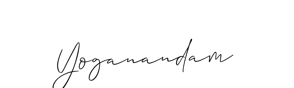 Make a beautiful signature design for name Yoganandam. With this signature (Allison_Script) style, you can create a handwritten signature for free. Yoganandam signature style 2 images and pictures png