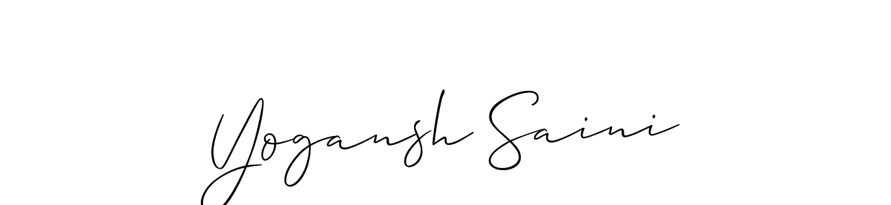 Make a beautiful signature design for name Yogansh Saini. With this signature (Allison_Script) style, you can create a handwritten signature for free. Yogansh Saini signature style 2 images and pictures png