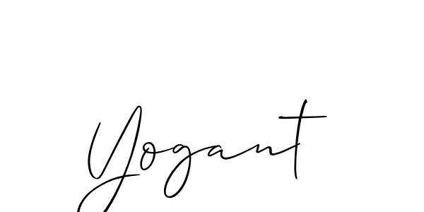 How to make Yogant signature? Allison_Script is a professional autograph style. Create handwritten signature for Yogant name. Yogant signature style 2 images and pictures png