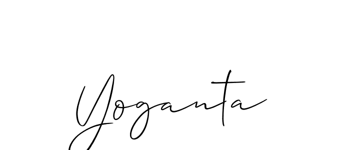 Use a signature maker to create a handwritten signature online. With this signature software, you can design (Allison_Script) your own signature for name Yoganta. Yoganta signature style 2 images and pictures png