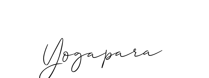 The best way (Allison_Script) to make a short signature is to pick only two or three words in your name. The name Yogapara include a total of six letters. For converting this name. Yogapara signature style 2 images and pictures png