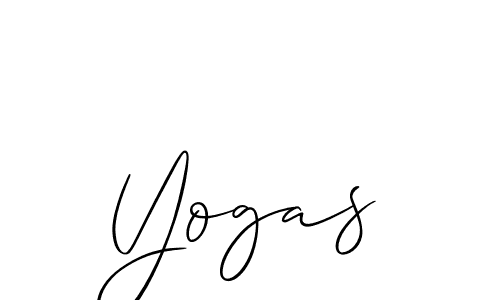 Make a beautiful signature design for name Yogas. With this signature (Allison_Script) style, you can create a handwritten signature for free. Yogas signature style 2 images and pictures png