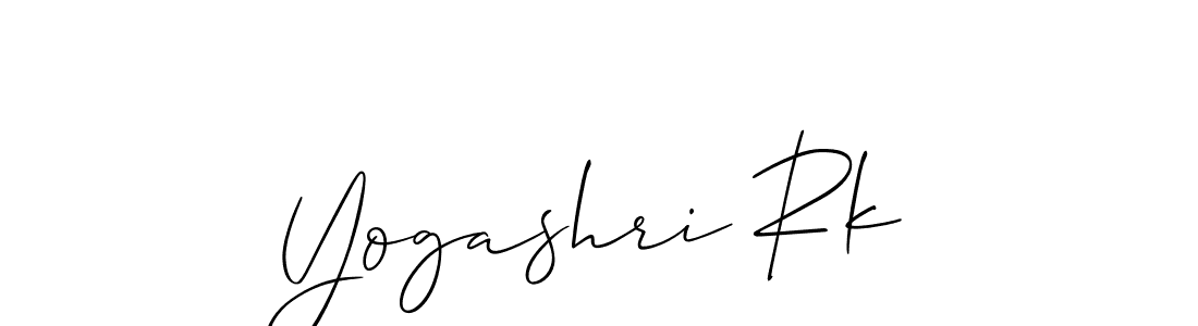 if you are searching for the best signature style for your name Yogashri Rk. so please give up your signature search. here we have designed multiple signature styles  using Allison_Script. Yogashri Rk signature style 2 images and pictures png