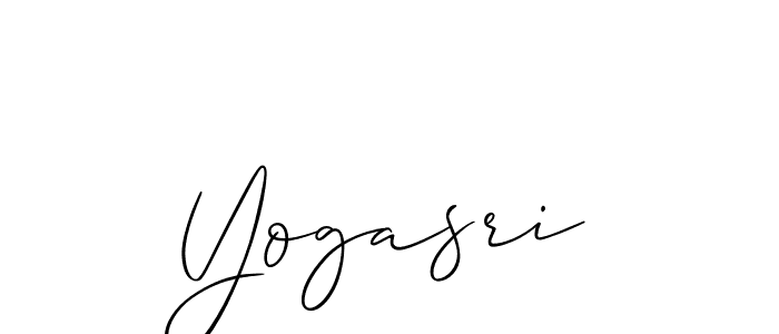 Design your own signature with our free online signature maker. With this signature software, you can create a handwritten (Allison_Script) signature for name Yogasri. Yogasri signature style 2 images and pictures png