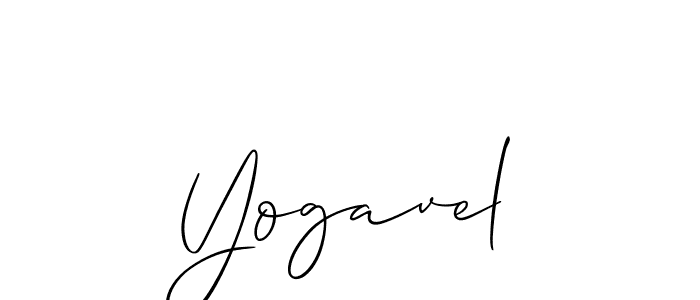 Also we have Yogavel name is the best signature style. Create professional handwritten signature collection using Allison_Script autograph style. Yogavel signature style 2 images and pictures png