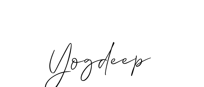 if you are searching for the best signature style for your name Yogdeep. so please give up your signature search. here we have designed multiple signature styles  using Allison_Script. Yogdeep signature style 2 images and pictures png