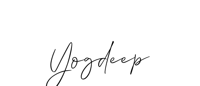 if you are searching for the best signature style for your name Yogdeep. so please give up your signature search. here we have designed multiple signature styles  using Allison_Script. Yogdeep signature style 2 images and pictures png