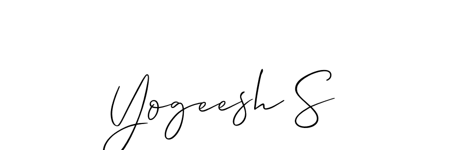 Make a beautiful signature design for name Yogeesh S. With this signature (Allison_Script) style, you can create a handwritten signature for free. Yogeesh S signature style 2 images and pictures png