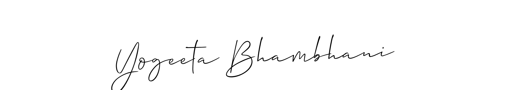 Also You can easily find your signature by using the search form. We will create Yogeeta Bhambhani name handwritten signature images for you free of cost using Allison_Script sign style. Yogeeta Bhambhani signature style 2 images and pictures png
