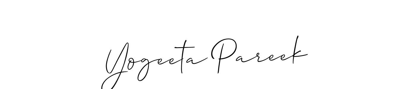 Make a short Yogeeta Pareek signature style. Manage your documents anywhere anytime using Allison_Script. Create and add eSignatures, submit forms, share and send files easily. Yogeeta Pareek signature style 2 images and pictures png