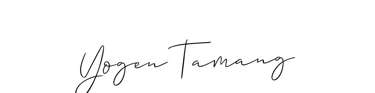 How to make Yogen Tamang signature? Allison_Script is a professional autograph style. Create handwritten signature for Yogen Tamang name. Yogen Tamang signature style 2 images and pictures png