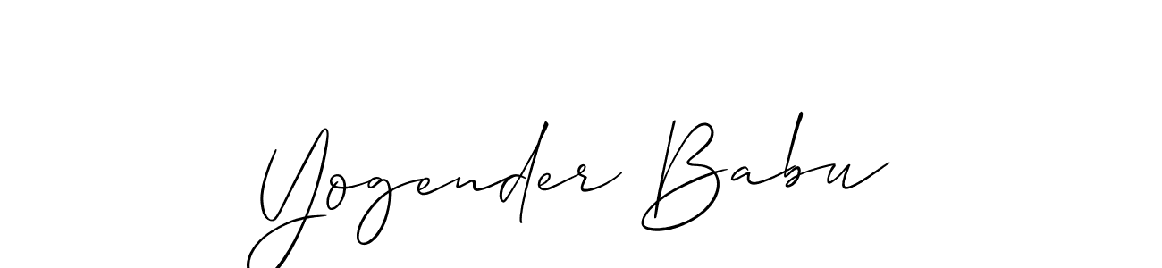 How to make Yogender Babu name signature. Use Allison_Script style for creating short signs online. This is the latest handwritten sign. Yogender Babu signature style 2 images and pictures png