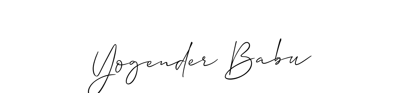 How to make Yogender Babu name signature. Use Allison_Script style for creating short signs online. This is the latest handwritten sign. Yogender Babu signature style 2 images and pictures png