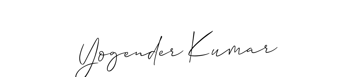 Create a beautiful signature design for name Yogender Kumar. With this signature (Allison_Script) fonts, you can make a handwritten signature for free. Yogender Kumar signature style 2 images and pictures png