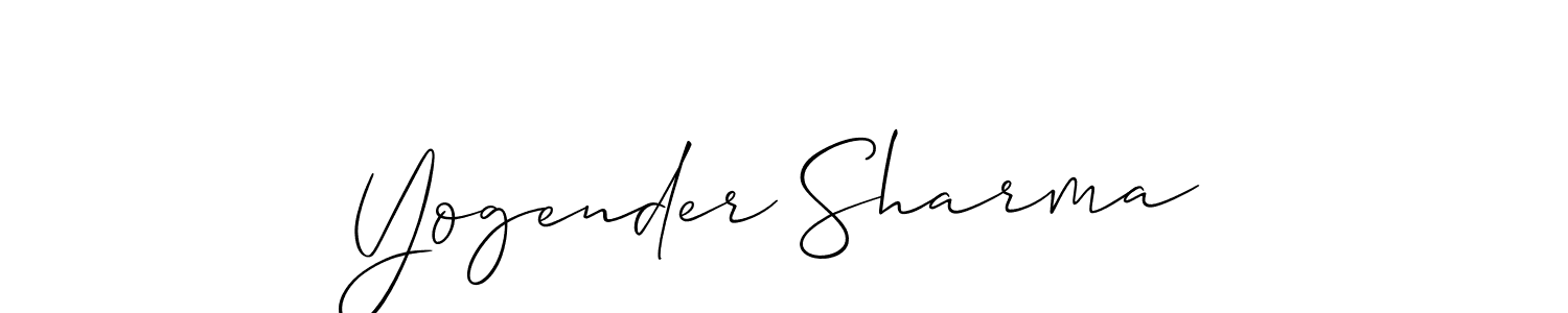 Make a beautiful signature design for name Yogender Sharma. With this signature (Allison_Script) style, you can create a handwritten signature for free. Yogender Sharma signature style 2 images and pictures png