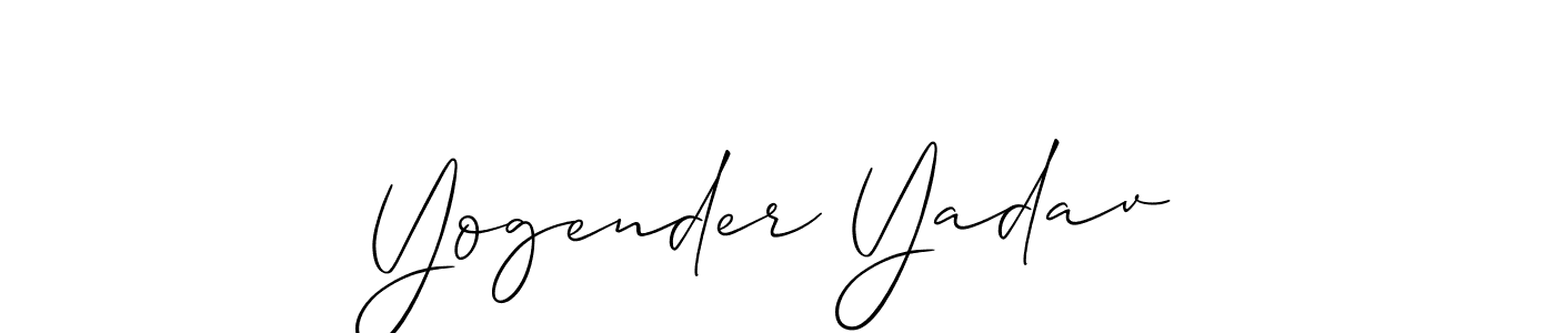 It looks lik you need a new signature style for name Yogender Yadav. Design unique handwritten (Allison_Script) signature with our free signature maker in just a few clicks. Yogender Yadav signature style 2 images and pictures png