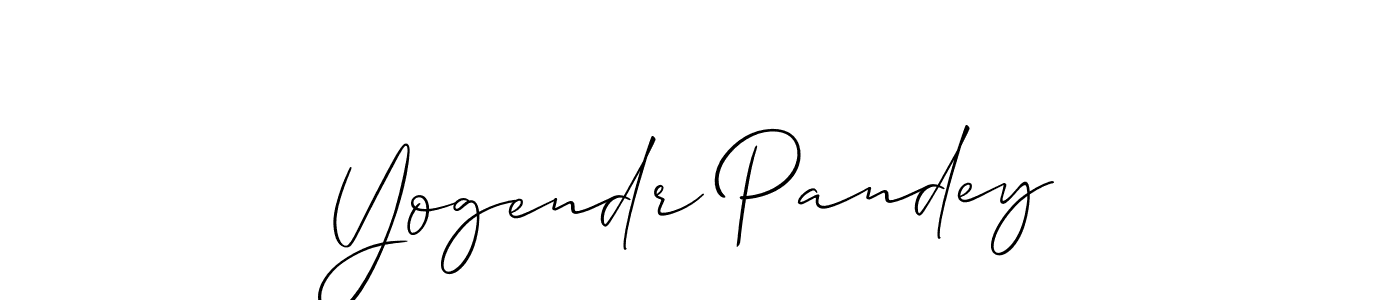 How to make Yogendr Pandey signature? Allison_Script is a professional autograph style. Create handwritten signature for Yogendr Pandey name. Yogendr Pandey signature style 2 images and pictures png