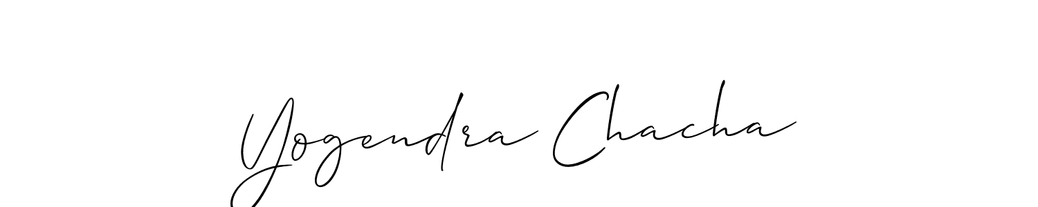 Use a signature maker to create a handwritten signature online. With this signature software, you can design (Allison_Script) your own signature for name Yogendra Chacha. Yogendra Chacha signature style 2 images and pictures png