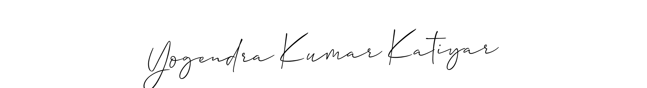 You should practise on your own different ways (Allison_Script) to write your name (Yogendra Kumar Katiyar) in signature. don't let someone else do it for you. Yogendra Kumar Katiyar signature style 2 images and pictures png
