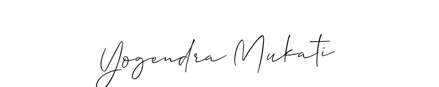 How to make Yogendra Mukati name signature. Use Allison_Script style for creating short signs online. This is the latest handwritten sign. Yogendra Mukati signature style 2 images and pictures png