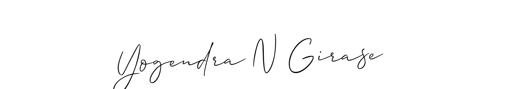 The best way (Allison_Script) to make a short signature is to pick only two or three words in your name. The name Yogendra N Girase include a total of six letters. For converting this name. Yogendra N Girase signature style 2 images and pictures png