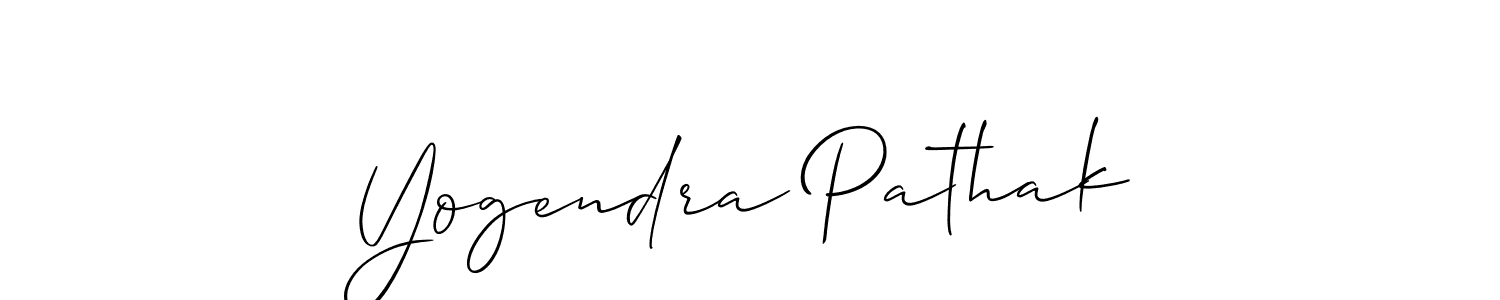 Yogendra Pathak stylish signature style. Best Handwritten Sign (Allison_Script) for my name. Handwritten Signature Collection Ideas for my name Yogendra Pathak. Yogendra Pathak signature style 2 images and pictures png