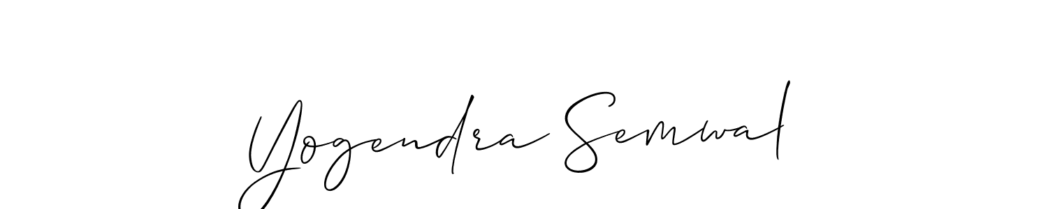 Create a beautiful signature design for name Yogendra Semwal. With this signature (Allison_Script) fonts, you can make a handwritten signature for free. Yogendra Semwal signature style 2 images and pictures png