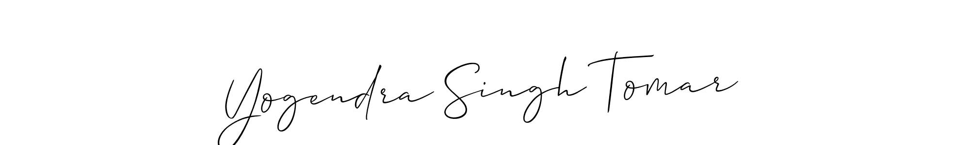 How to make Yogendra Singh Tomar name signature. Use Allison_Script style for creating short signs online. This is the latest handwritten sign. Yogendra Singh Tomar signature style 2 images and pictures png
