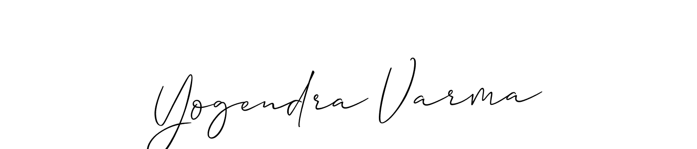 Create a beautiful signature design for name Yogendra Varma. With this signature (Allison_Script) fonts, you can make a handwritten signature for free. Yogendra Varma signature style 2 images and pictures png