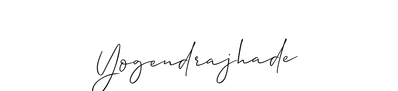 if you are searching for the best signature style for your name Yogendrajhade. so please give up your signature search. here we have designed multiple signature styles  using Allison_Script. Yogendrajhade signature style 2 images and pictures png