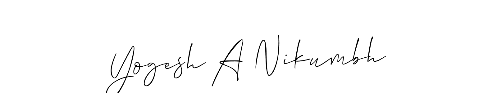 Also You can easily find your signature by using the search form. We will create Yogesh A Nikumbh name handwritten signature images for you free of cost using Allison_Script sign style. Yogesh A Nikumbh signature style 2 images and pictures png