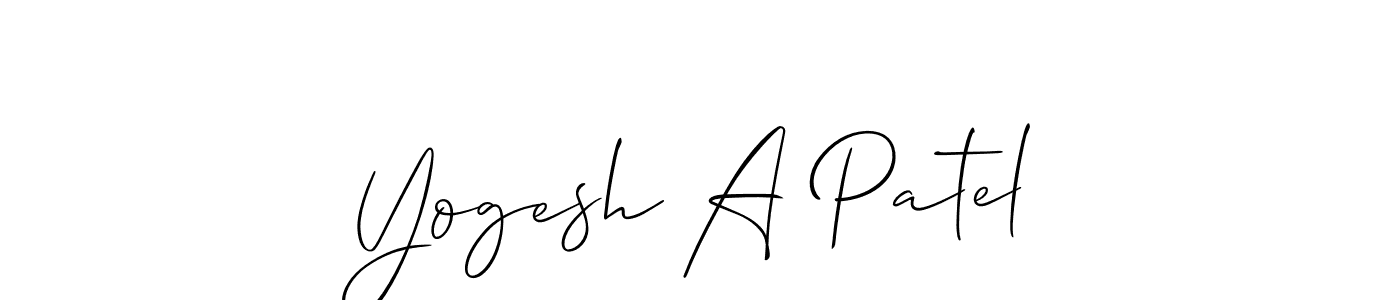 Similarly Allison_Script is the best handwritten signature design. Signature creator online .You can use it as an online autograph creator for name Yogesh A Patel. Yogesh A Patel signature style 2 images and pictures png