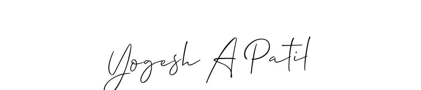 How to make Yogesh A Patil signature? Allison_Script is a professional autograph style. Create handwritten signature for Yogesh A Patil name. Yogesh A Patil signature style 2 images and pictures png