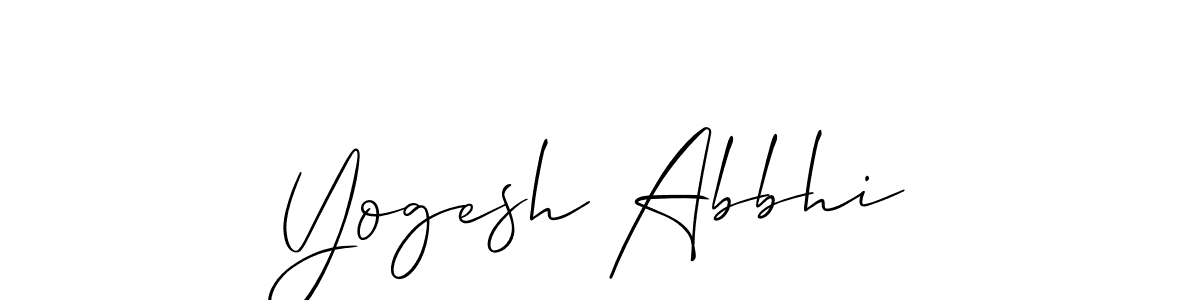 if you are searching for the best signature style for your name Yogesh Abbhi. so please give up your signature search. here we have designed multiple signature styles  using Allison_Script. Yogesh Abbhi signature style 2 images and pictures png