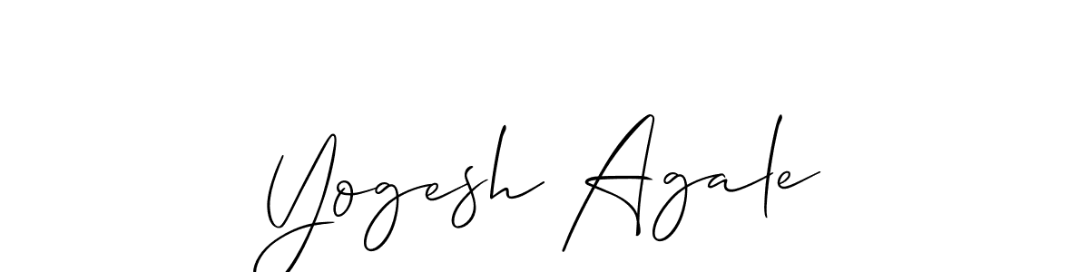 It looks lik you need a new signature style for name Yogesh Agale. Design unique handwritten (Allison_Script) signature with our free signature maker in just a few clicks. Yogesh Agale signature style 2 images and pictures png