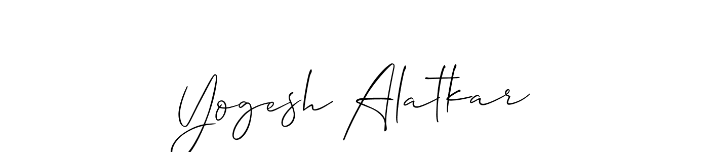 The best way (Allison_Script) to make a short signature is to pick only two or three words in your name. The name Yogesh Alatkar include a total of six letters. For converting this name. Yogesh Alatkar signature style 2 images and pictures png