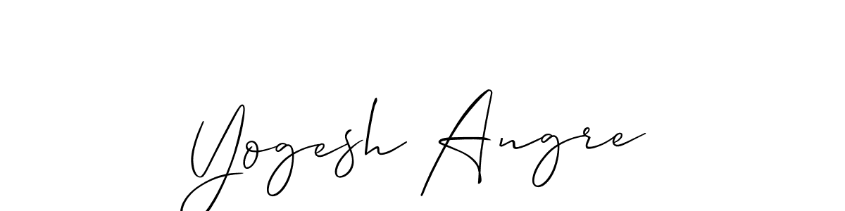 It looks lik you need a new signature style for name Yogesh Angre. Design unique handwritten (Allison_Script) signature with our free signature maker in just a few clicks. Yogesh Angre signature style 2 images and pictures png