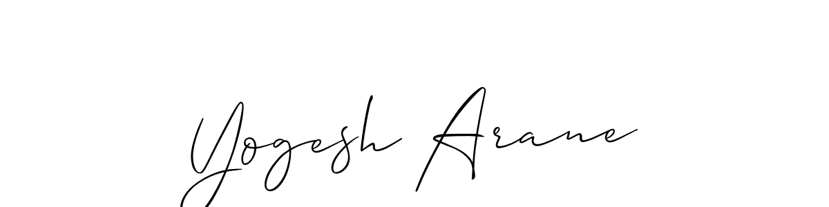 This is the best signature style for the Yogesh Arane name. Also you like these signature font (Allison_Script). Mix name signature. Yogesh Arane signature style 2 images and pictures png